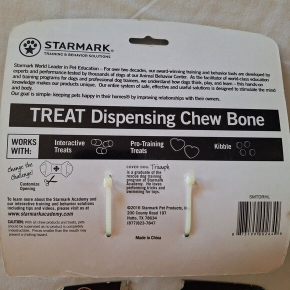 2 Starmark Treat Dispensing Chewbone For Dogs Lot Interactive Mental Stimulation - Picture 4 of 8